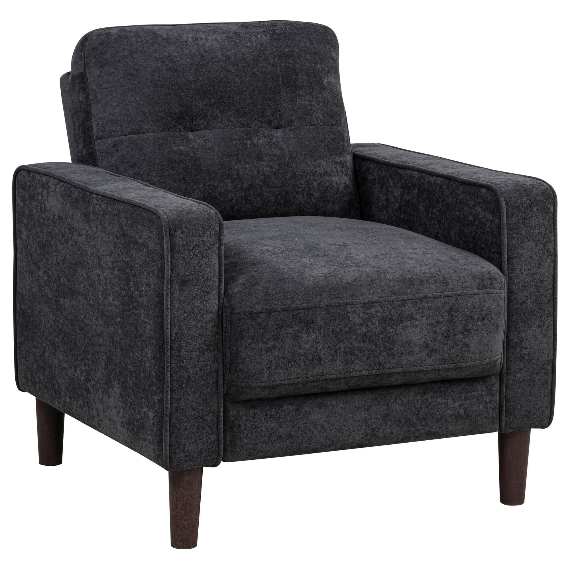Bowen II Fabric Upholstered Track Arm Chair Steel Grey - Image 1