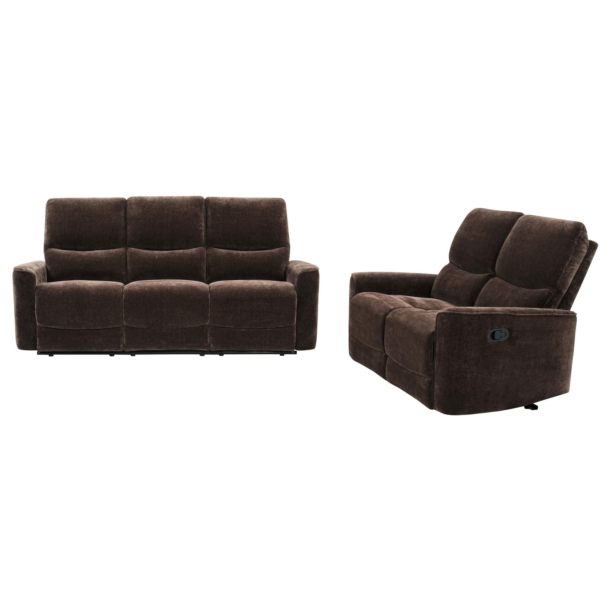 Navarro 2-piece Upholstered Reclining Sofa Set Dark Brown - Image 1