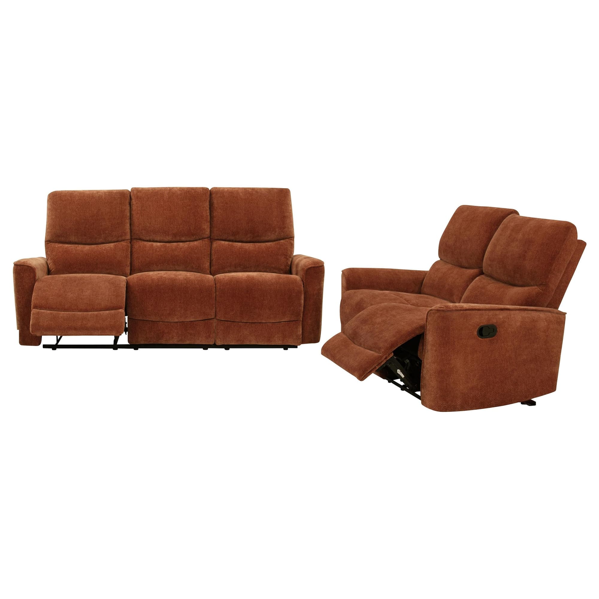 Navarro 2-piece Upholstered Reclining Sofa Set Orange - Image 1