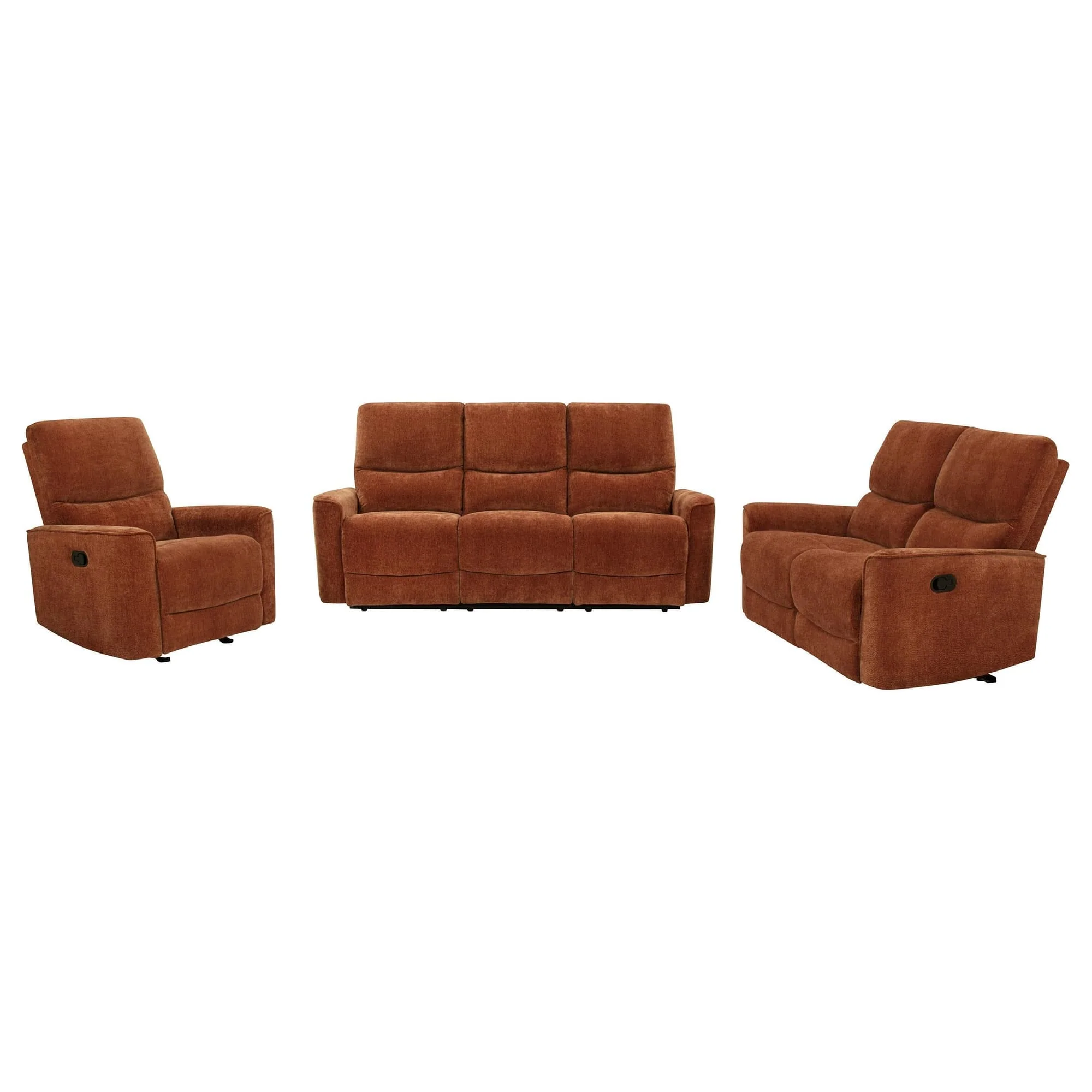 Navarro 3-piece Upholstered Reclining Sofa Set Orange - Image 1