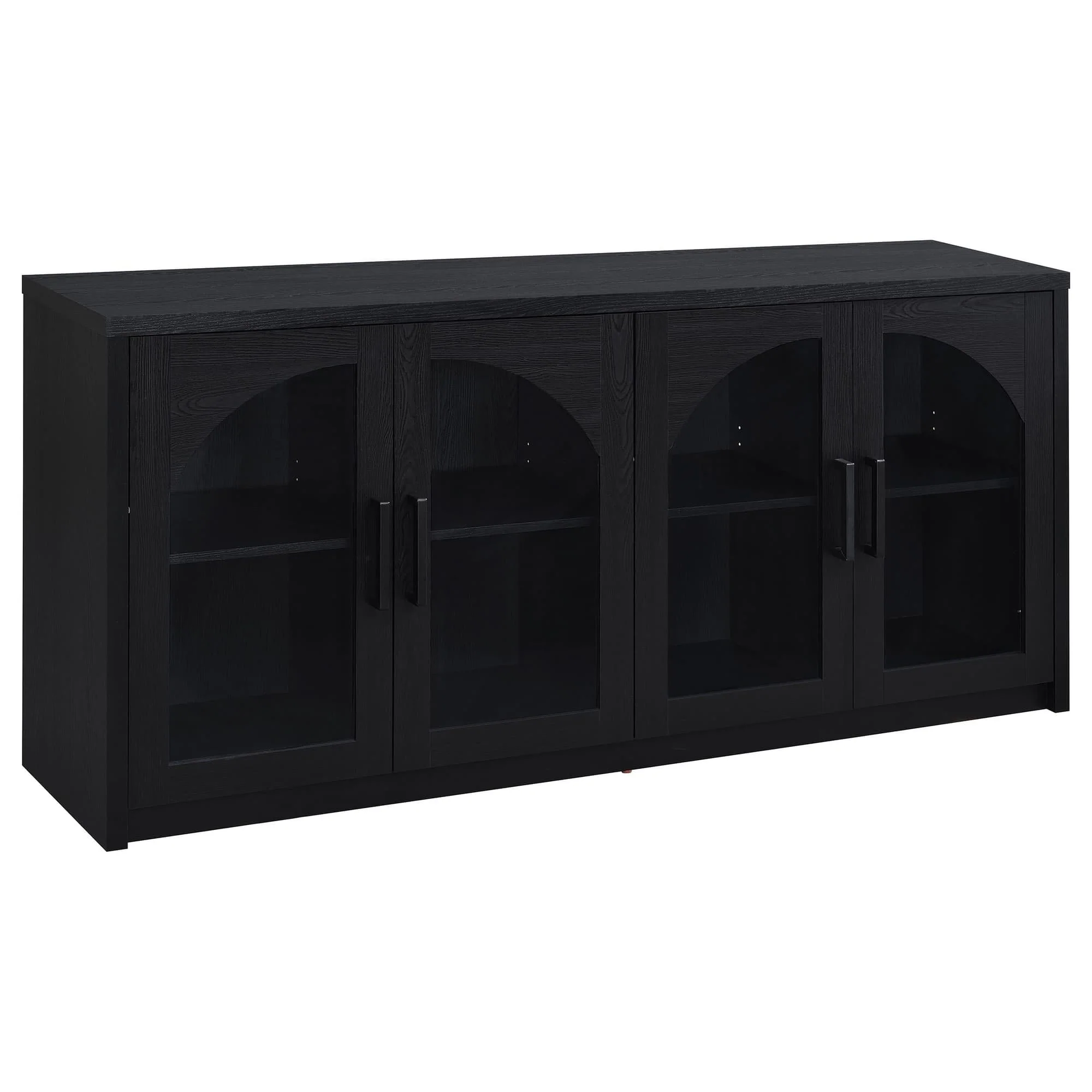 Riva 4-door Dining Sideboard Buffet Storage Credenza Black - Image 1