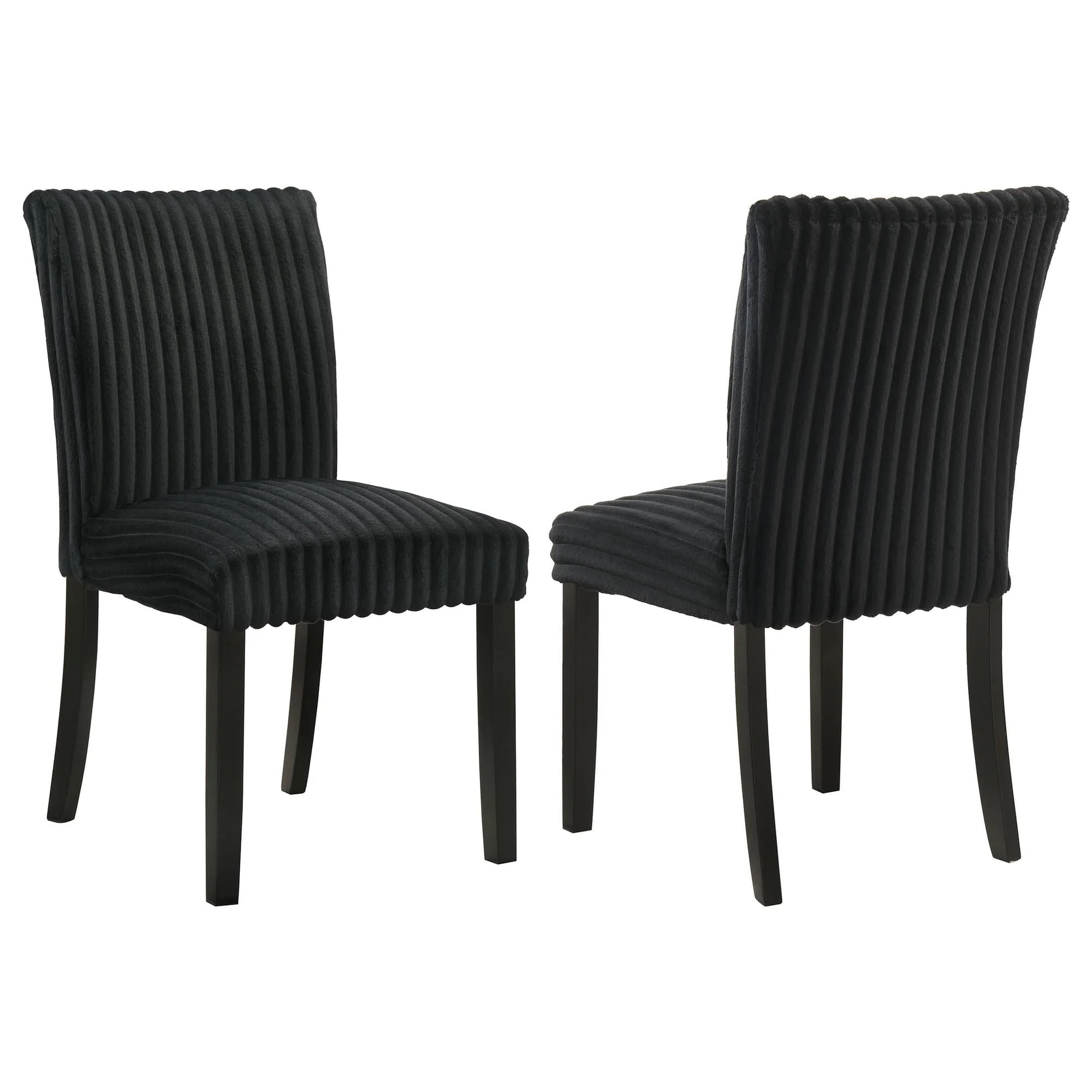Dermott Upholstered Parson Dining Side Chair Black (Set of 2) - Image 1