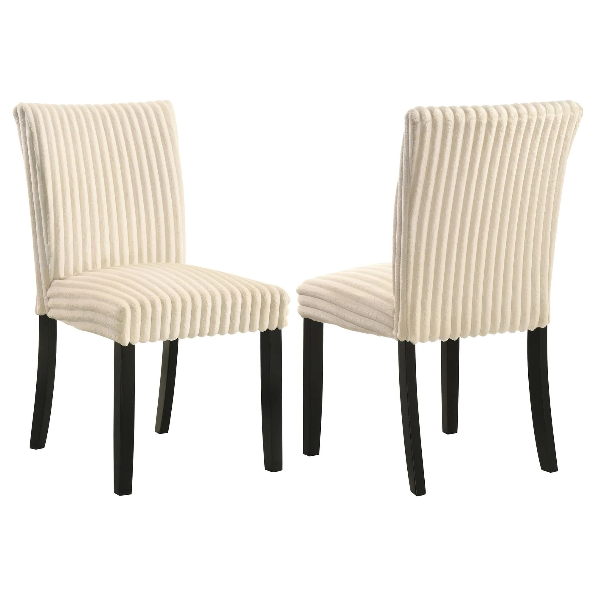Dermott Upholstered Parson Dining Side Chair Cream (Set of 2) - Image 1