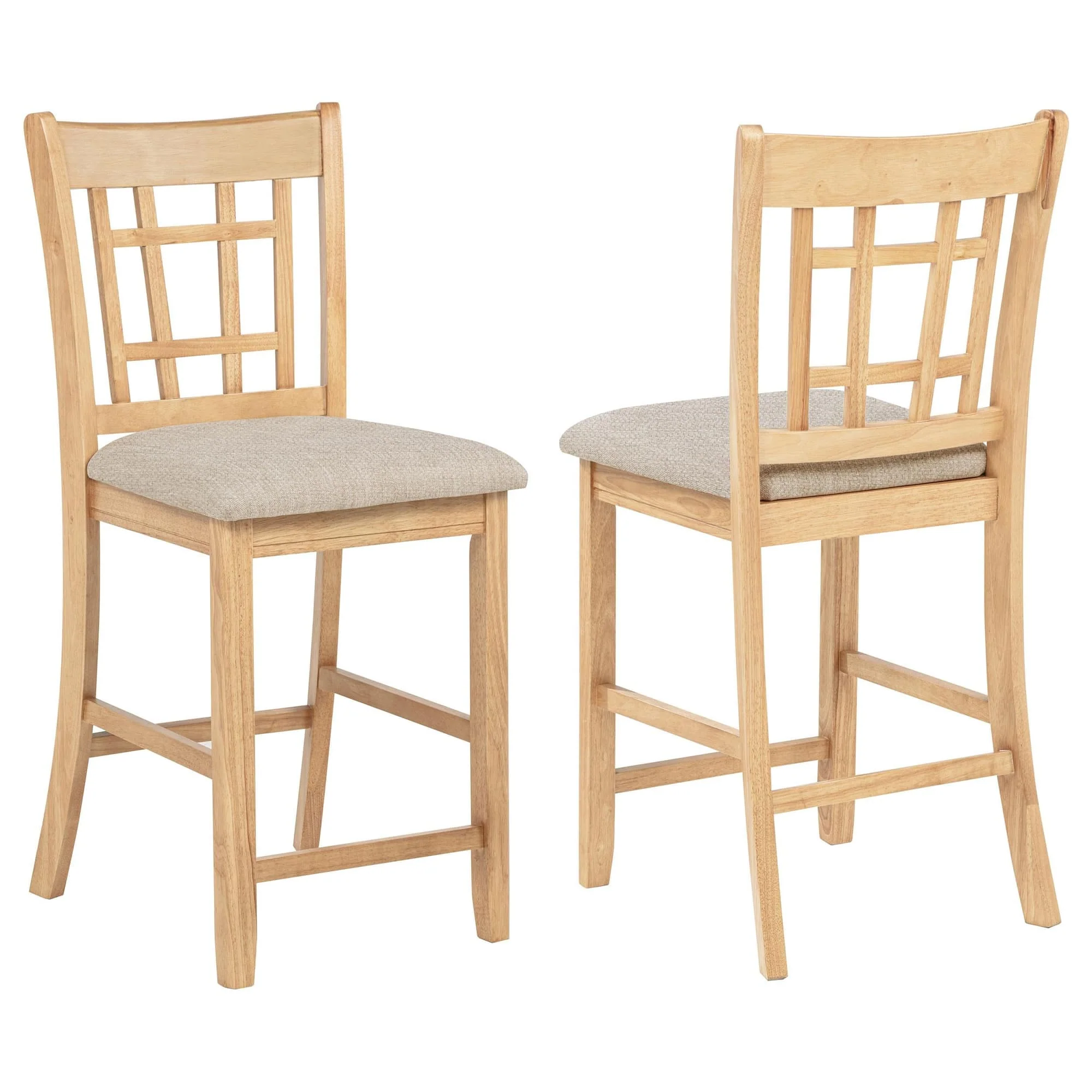 Lavon Wood Counter Height Dining Chair Linen and Light Oak (Set of 2) - Image 1