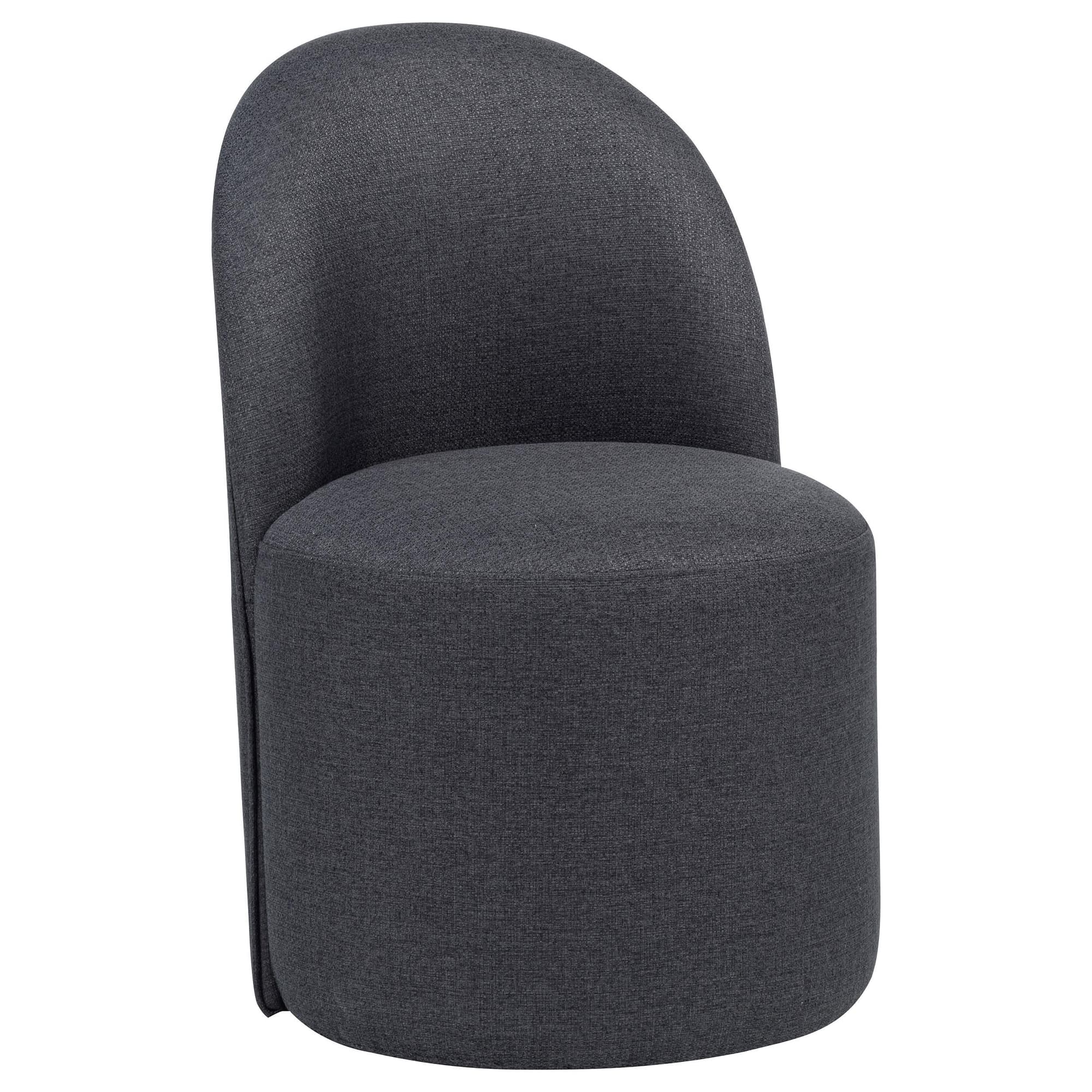 Aubrey Upholstered Barrel Dining Side Chair Charcoal (Set of 2) - Image 1