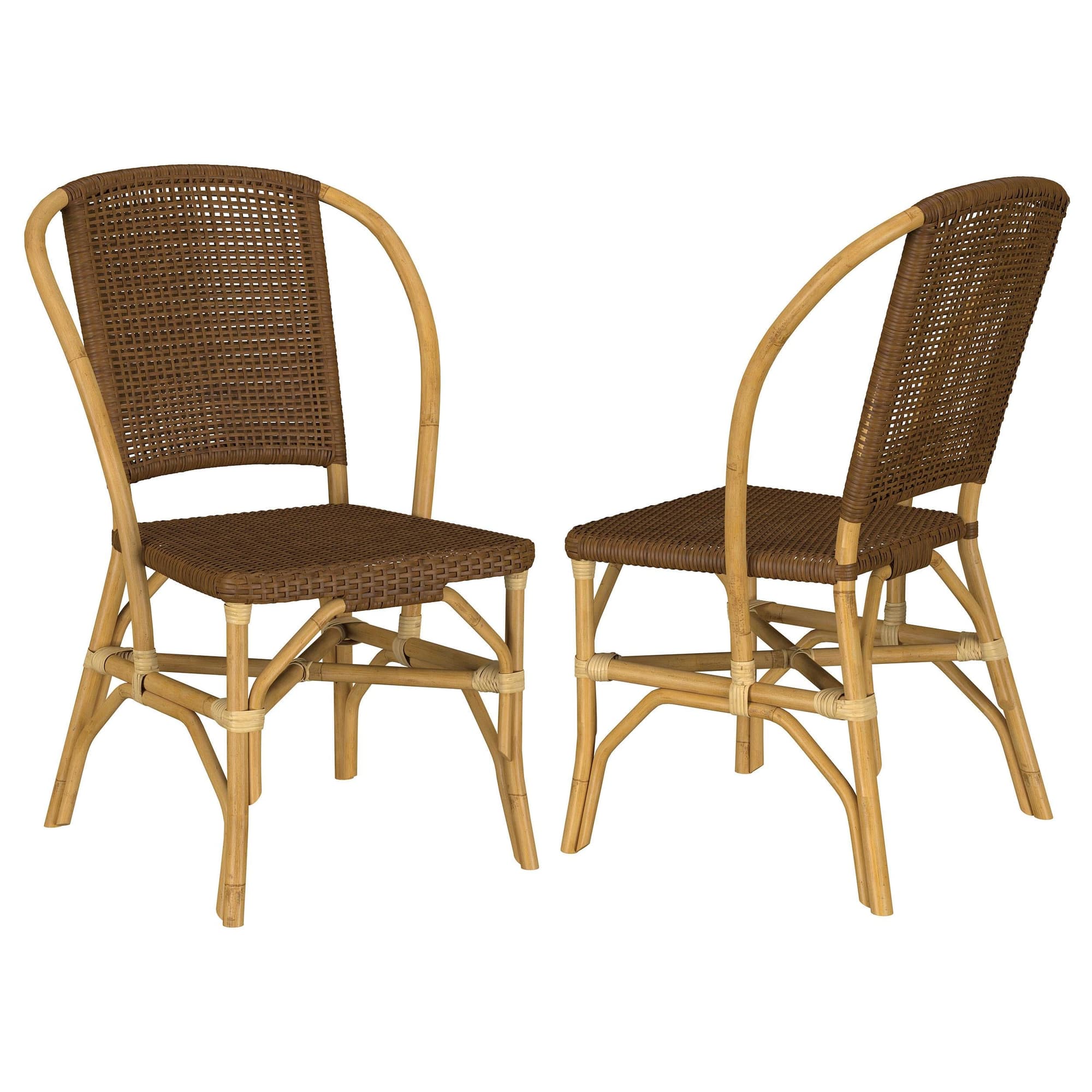 Lexley Woven Rattan Dining Side Chair Brown (Set of 2) - Image 1