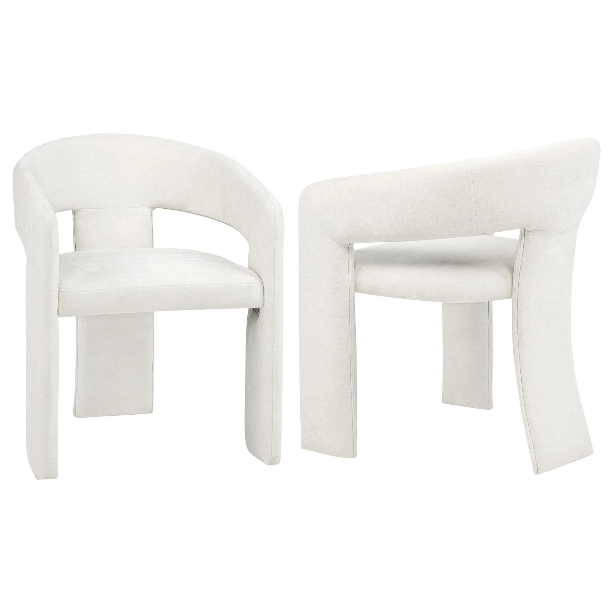 Carlow Upholstered Dining Arm Chair White (Set of 2)