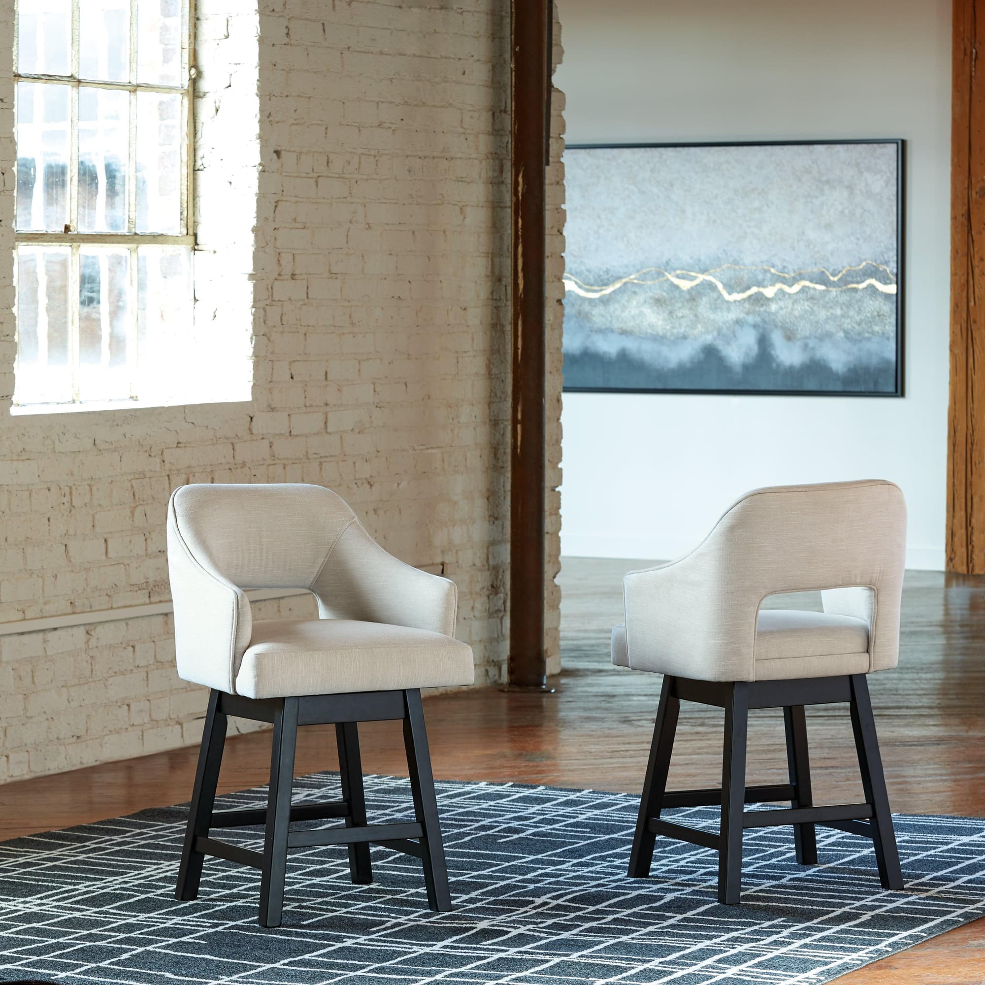 Tallenger Linen Brown 2-Piece Bar Stool - Image 1