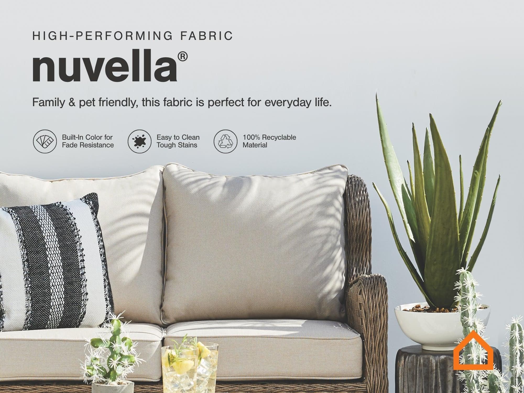 Visola Gray Outdoor Sofa With Coffee Table - Image 1