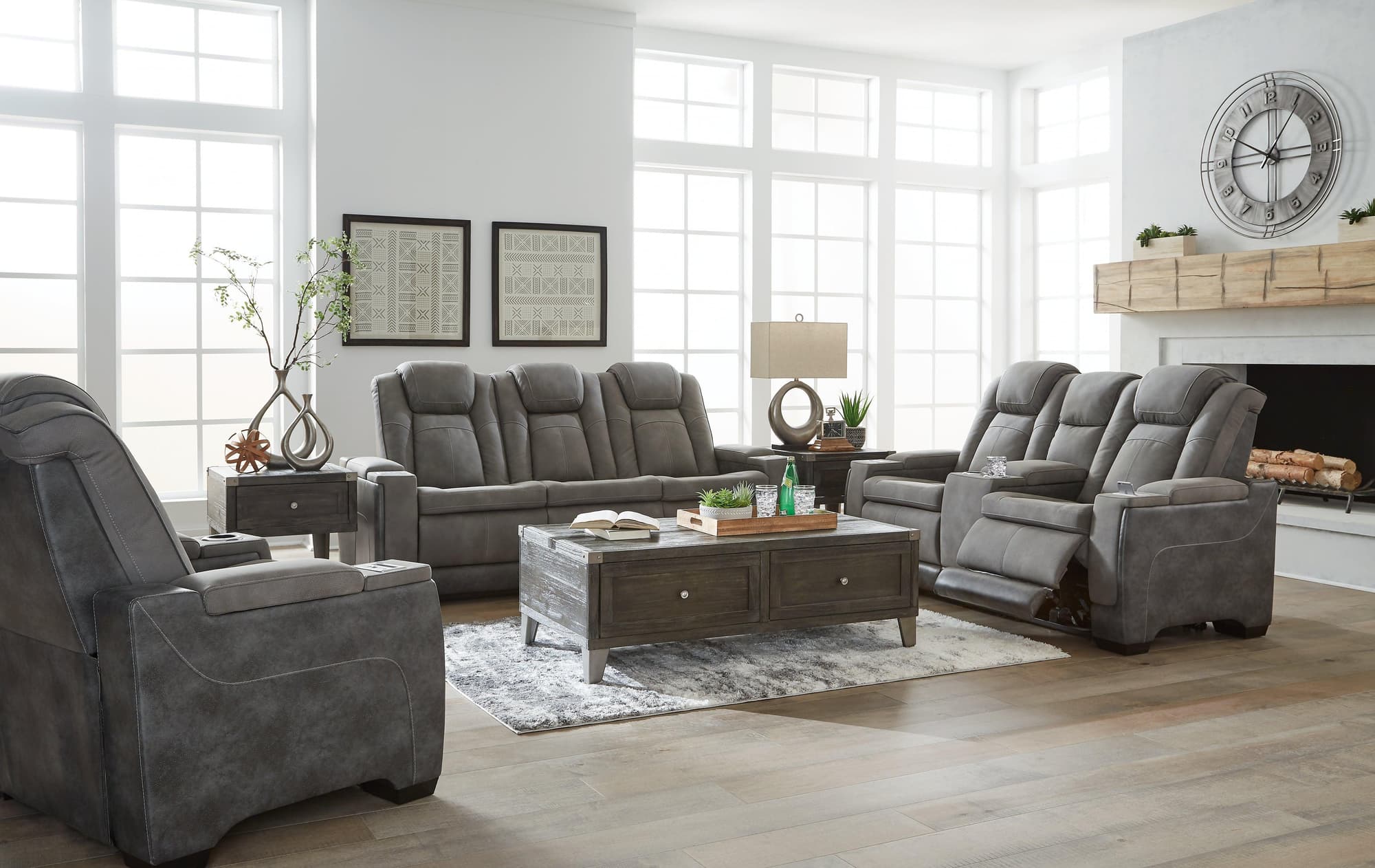 Next-Gen Slate Durapella Sofa Loveseat And Recliner - Image 1