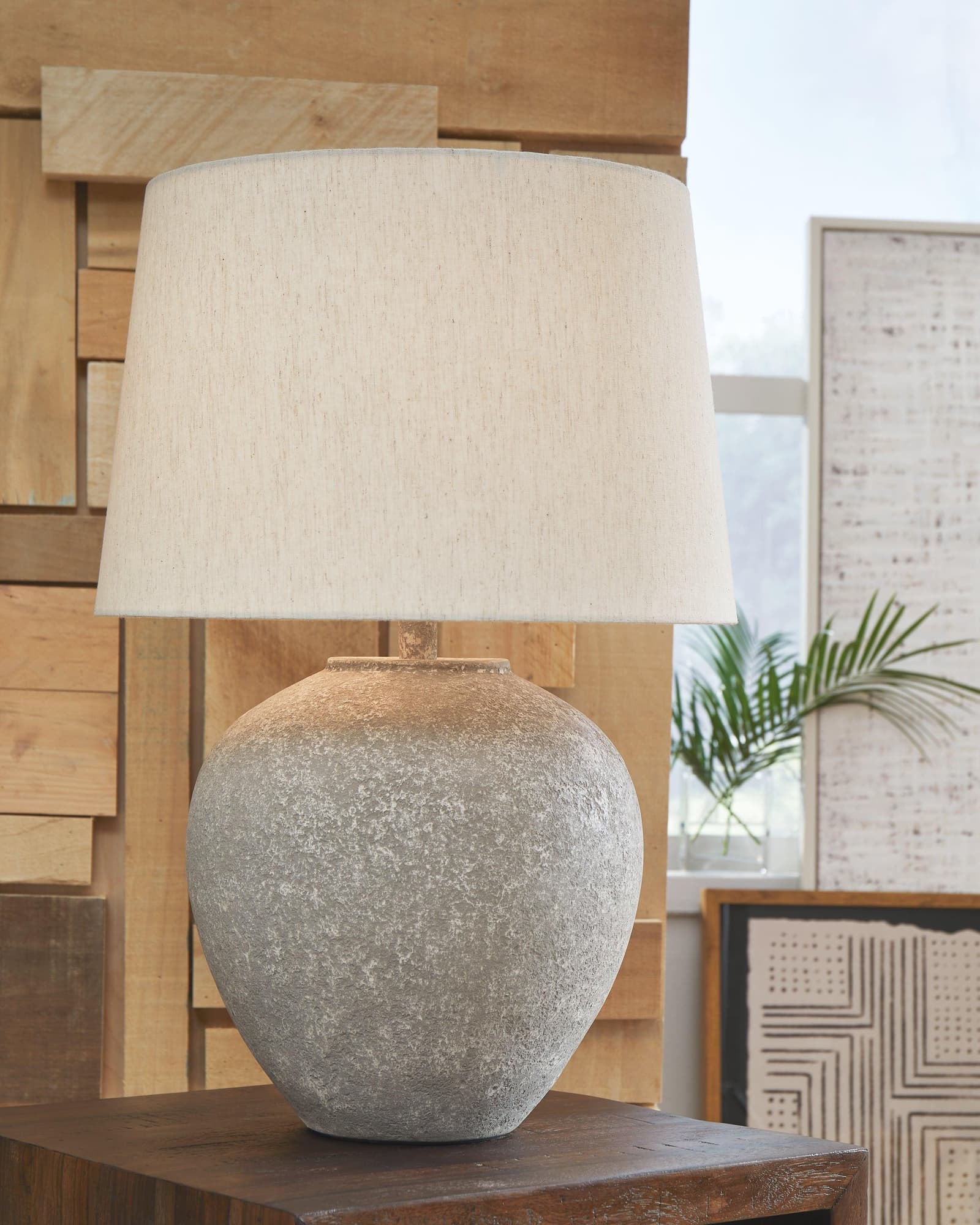 Dreward Distressed Gray 2-Piece Table Lamp Set - Image 1