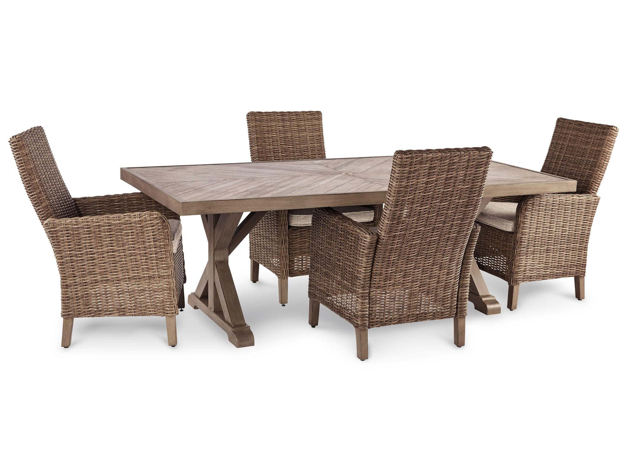 Beachcroft Beige Outdoor Dining Table And 4 Chairs