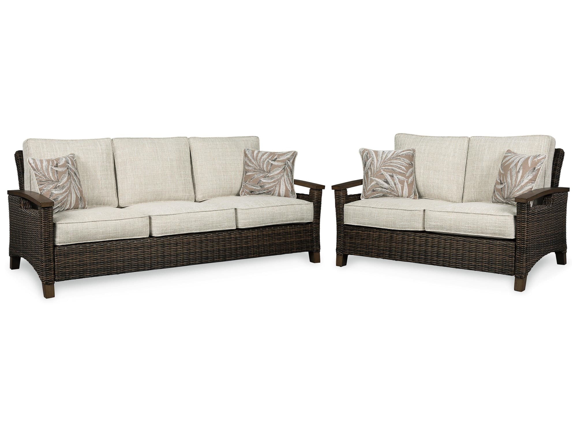 Paradise Medium Brown Trail Outdoor Sofa And Loveseat - Image 1