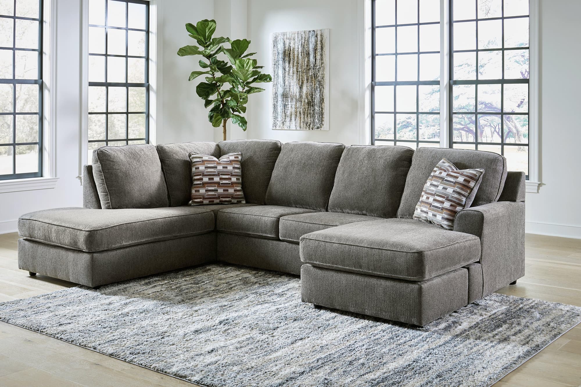O'phannon Putty 2-Piece Sectional With Ottoman - Image 1