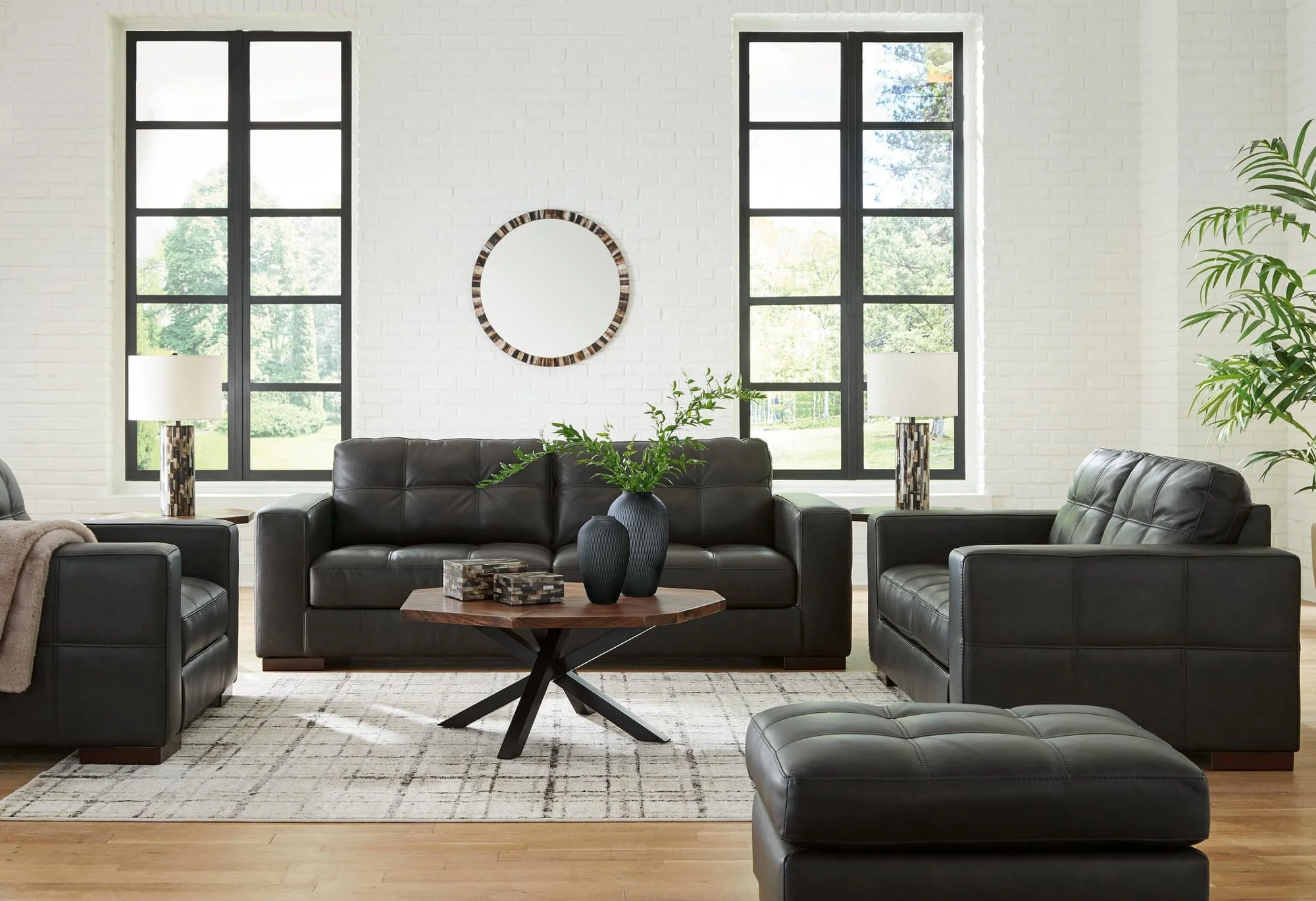 Luigi Thunder Sofa Loveseat Chair And Ottoman - Image 1