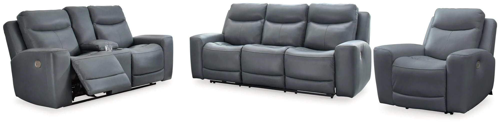Mindanao Steel Sofa Loveseat And Recliner - Image 1