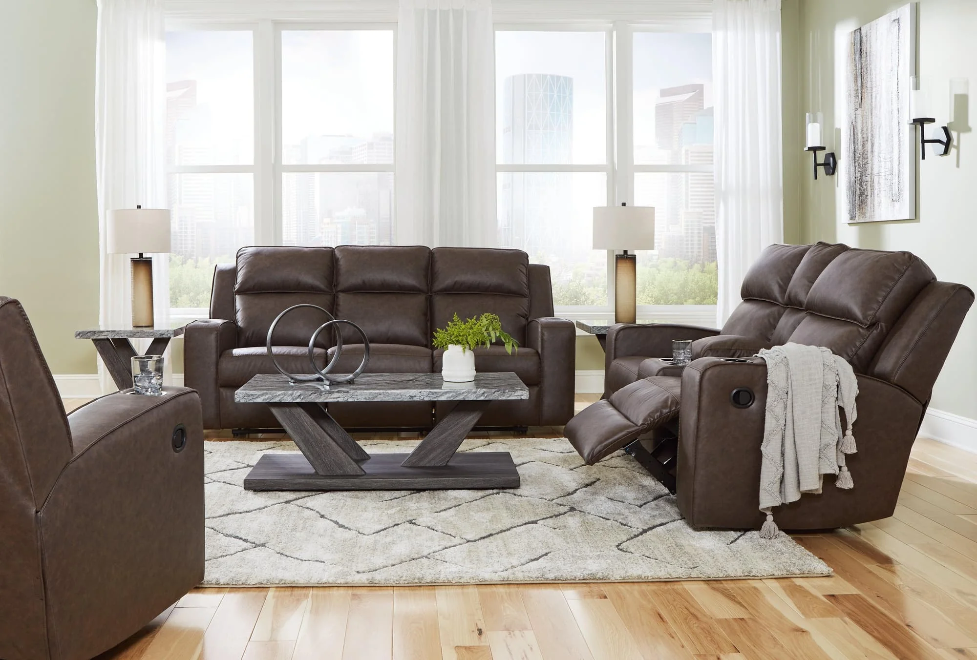 Lavenhorne Granite Sofa Loveseat And Recliner - Image 1