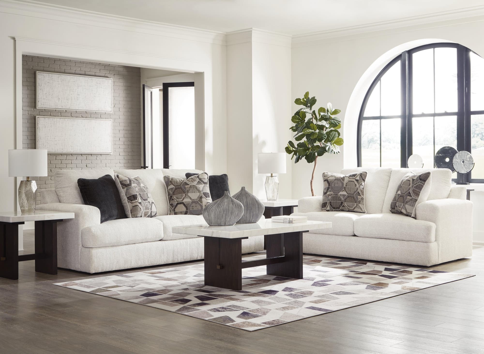 Karinne Linen Sofa And Loveseat - Image 1