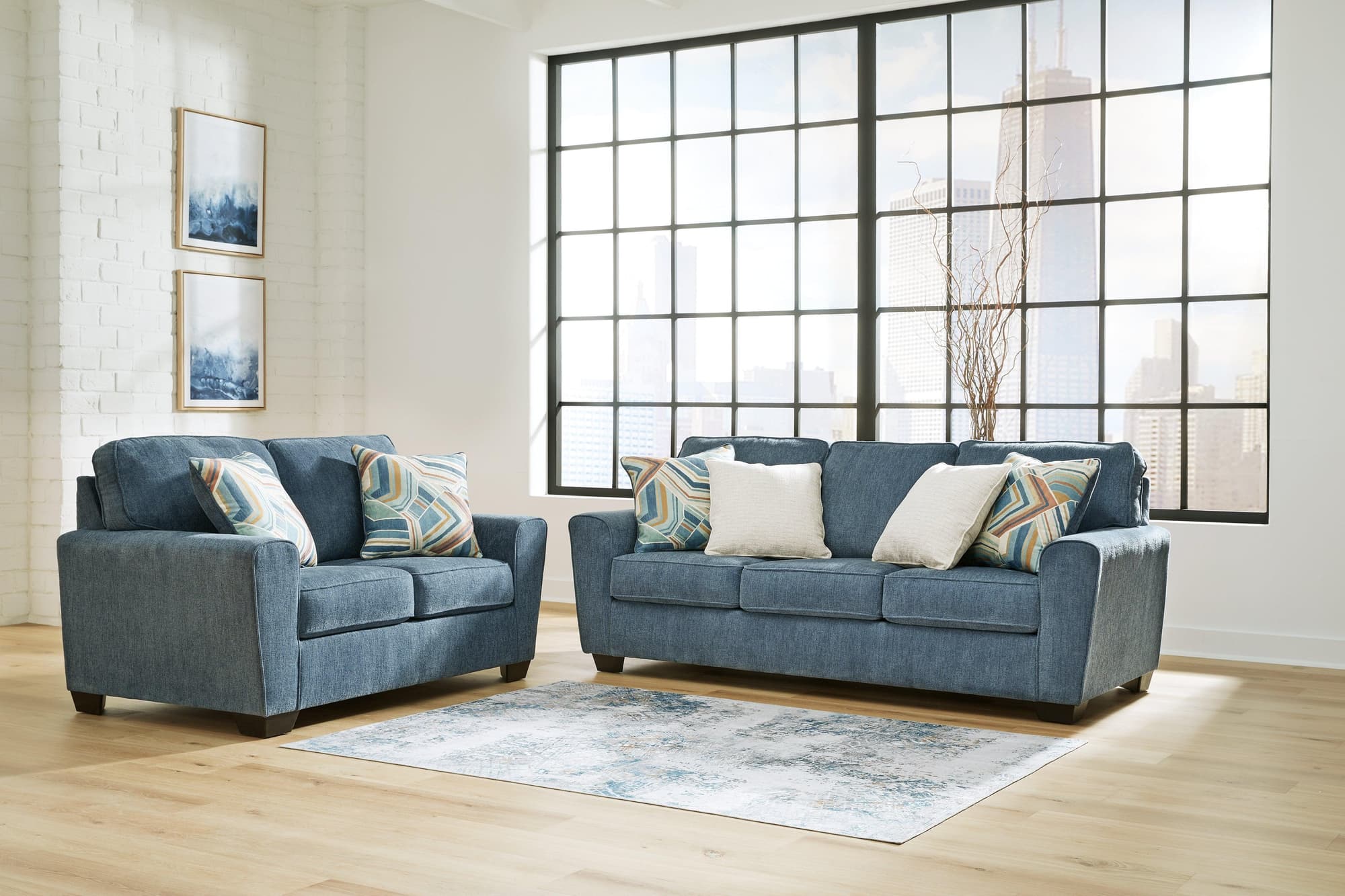 Cashton Blue Sofa And Loveseat - Image 1