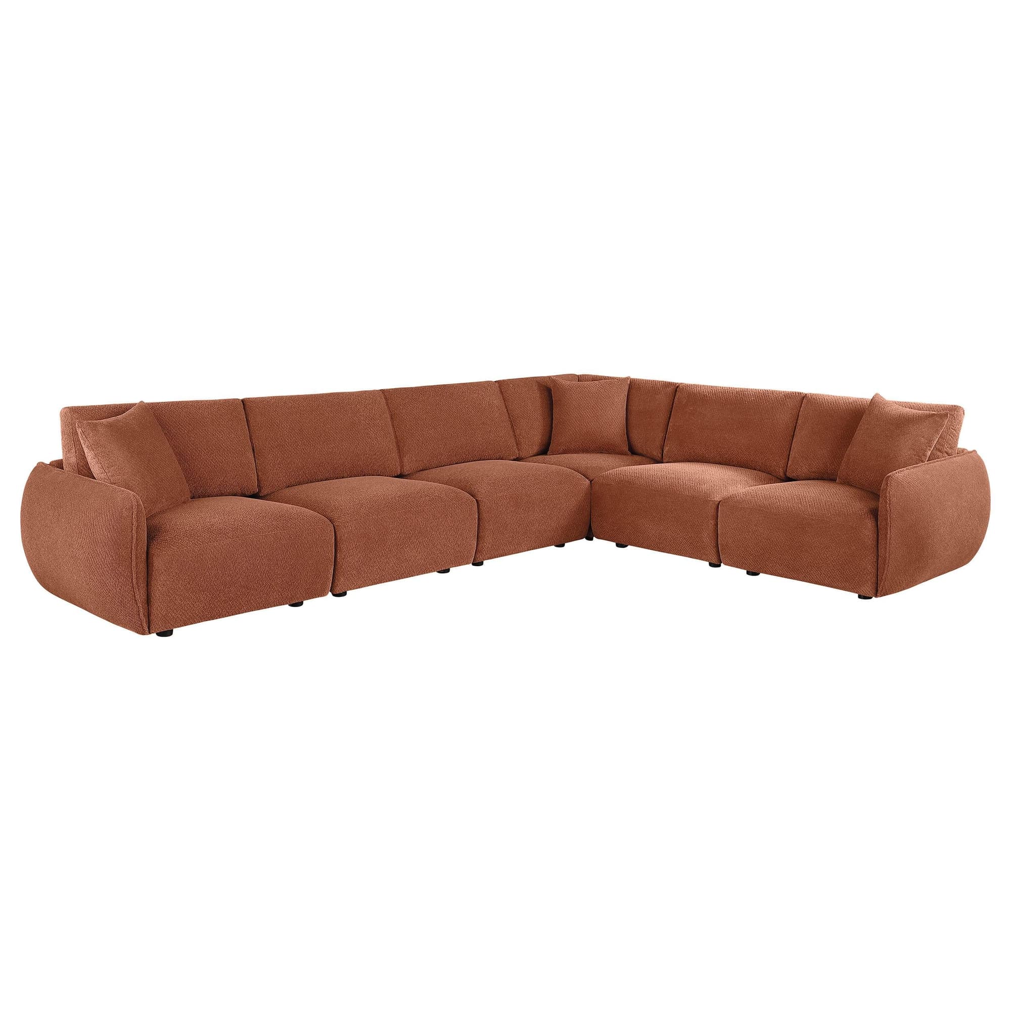 Elysia 6-piece Chenille Upholstered Modular Sectional Sofa Coral - Image 1