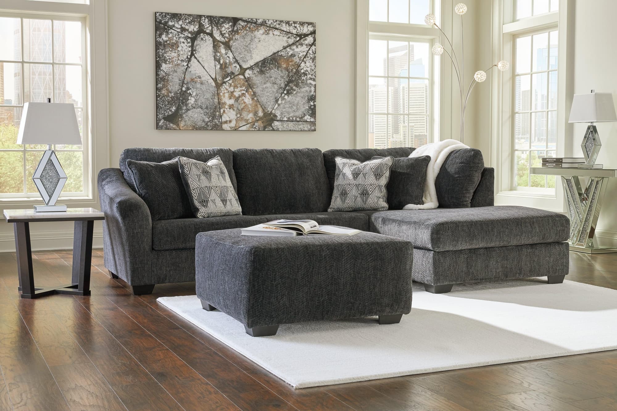 Biddeford Shadow 2-Piece Sectional With Ottoman - Image 1