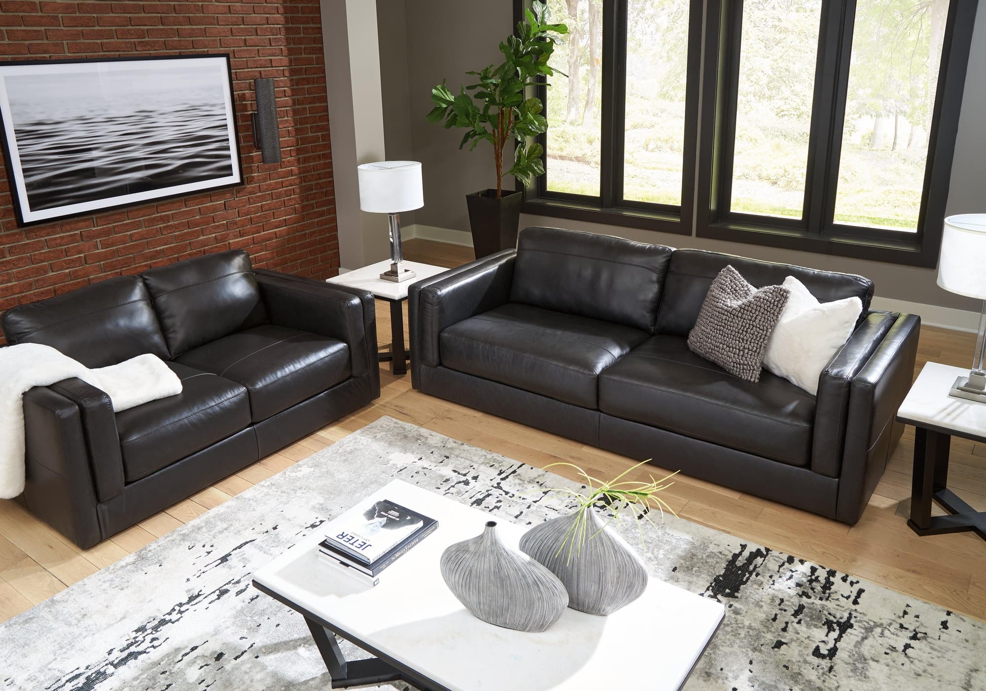 Amiata Onyx Sofa And Loveseat - Image 1