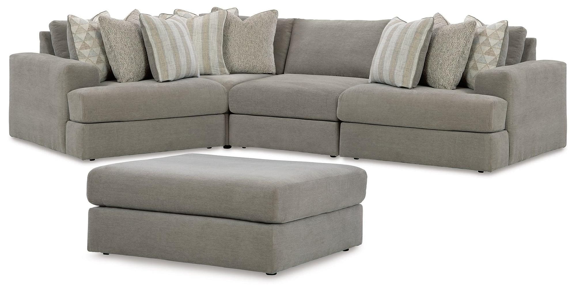 Avaliyah Ash 4-Piece Sectional With Ottoman - Image 1