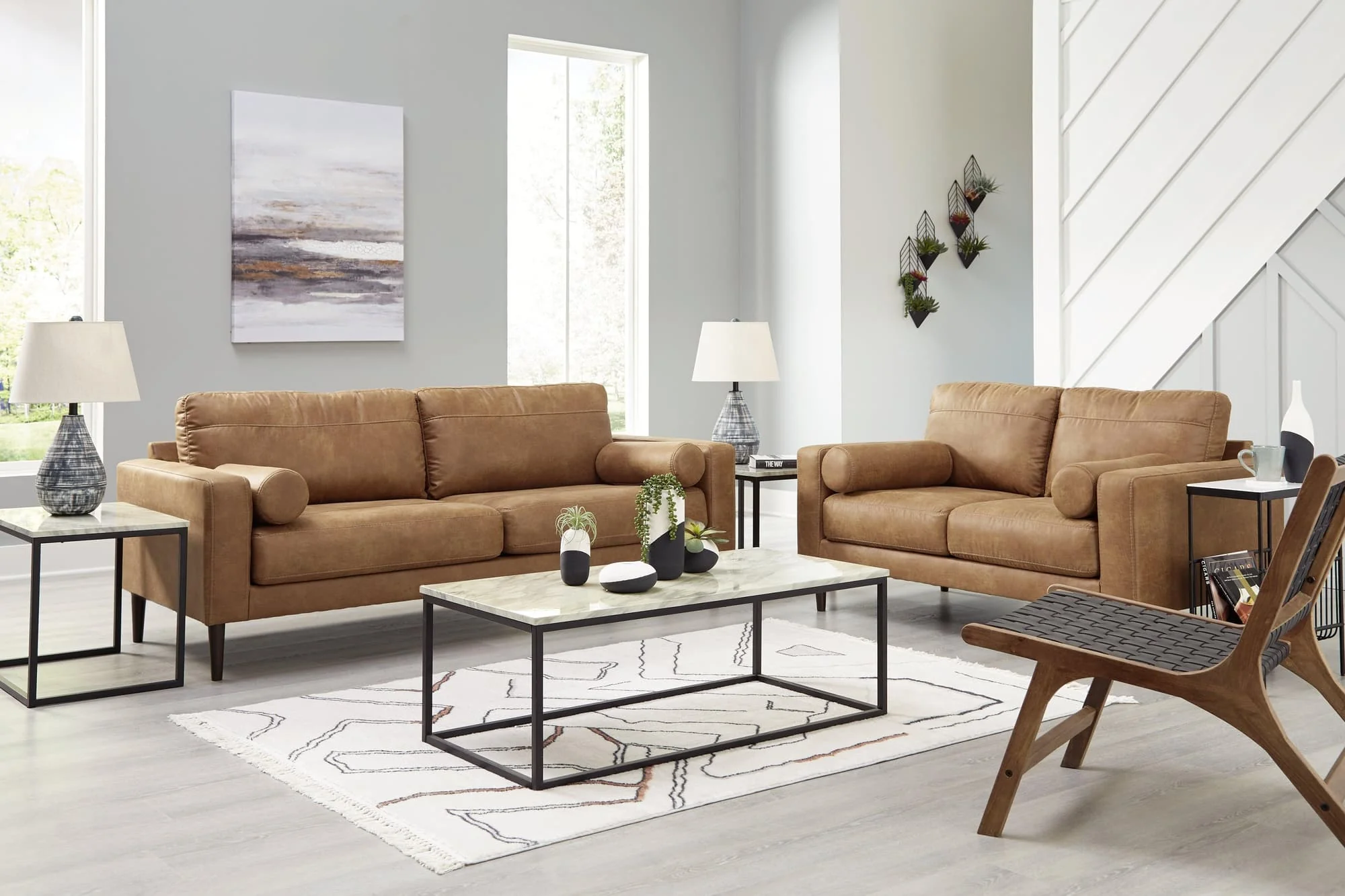 Telora Caramel Sofa And Loveseat - Image 1