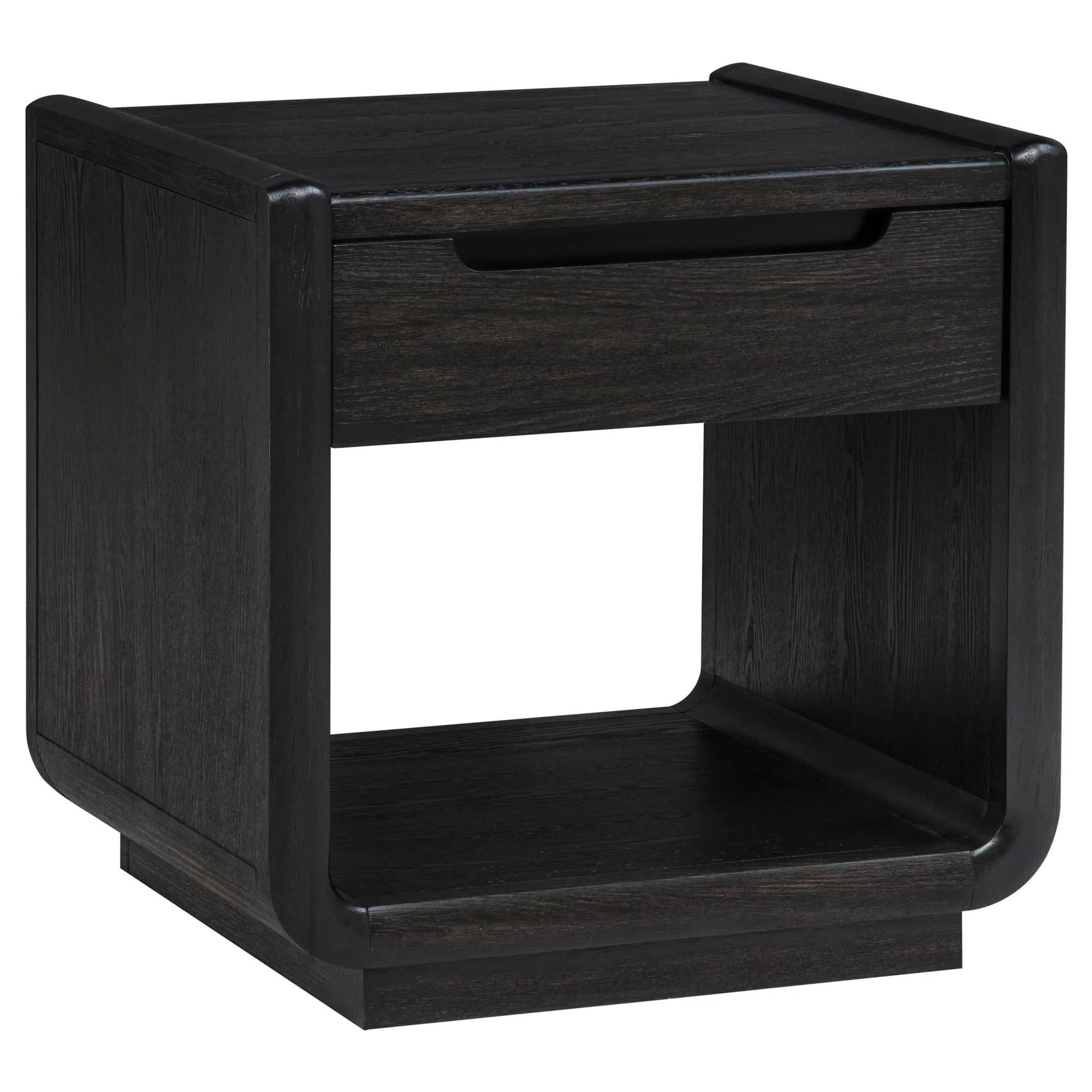 Leandro 1-drawer Wood Occasional Side End Table Burnished Black - Image 1