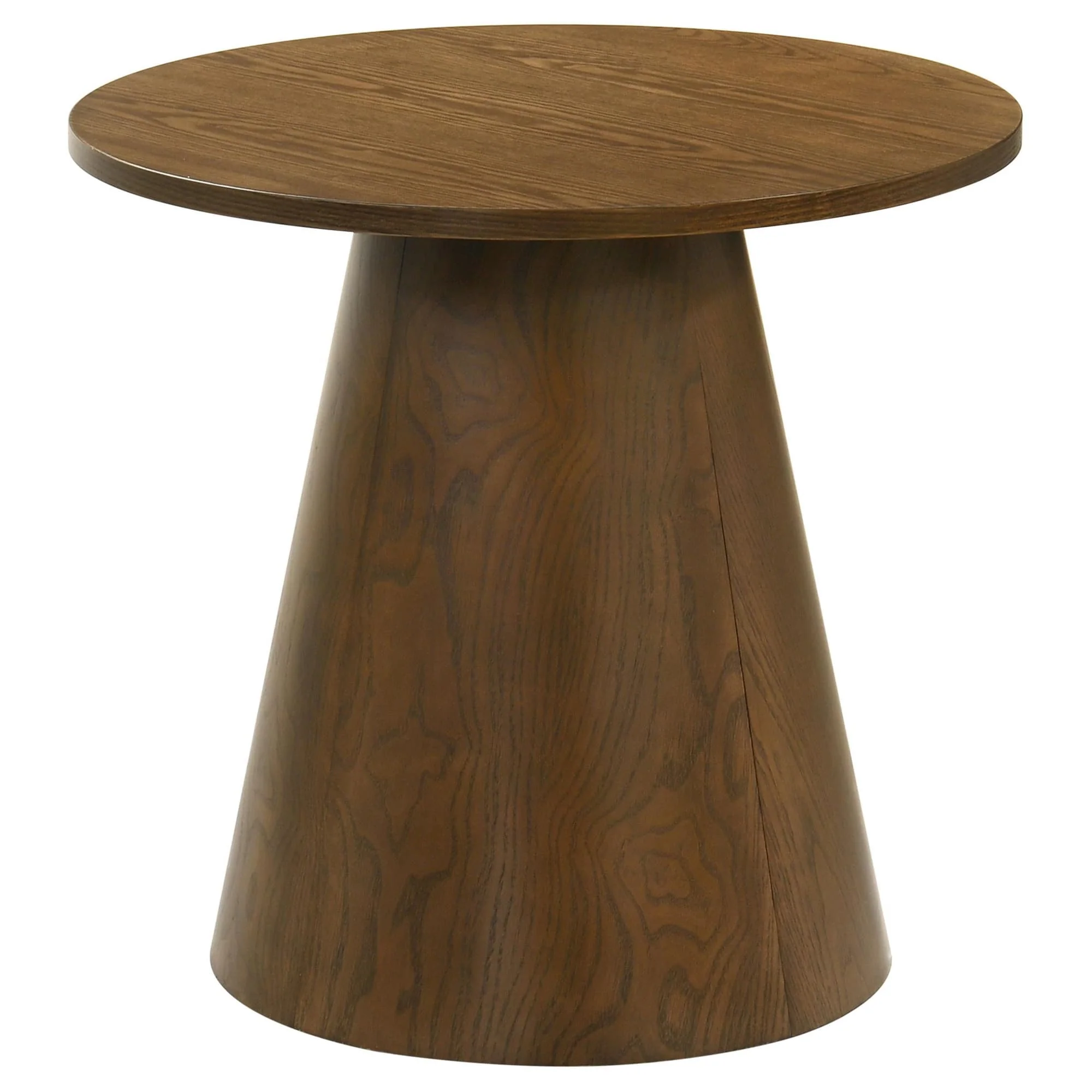 Franklin Round Wood Pedestal Side End Table Dark Brown - Image 1