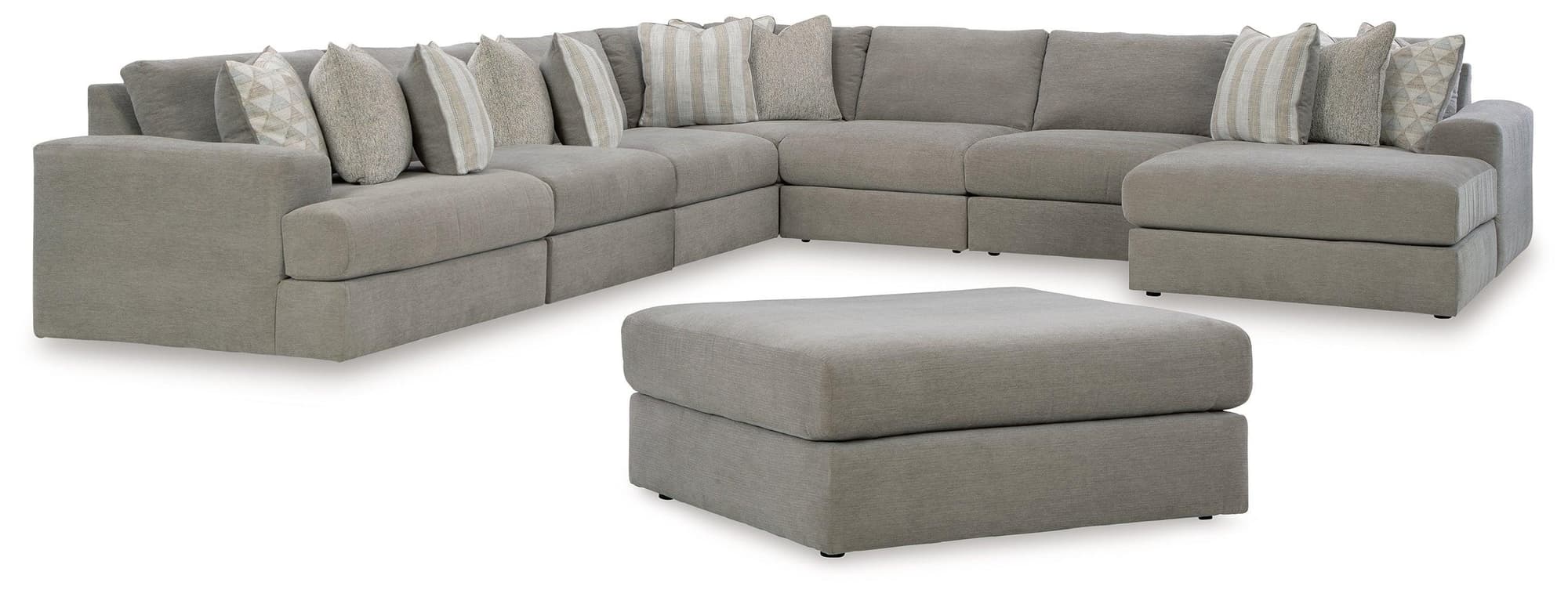 Avaliyah Ash 7-Piece Sectional With Ottoman - Image 1