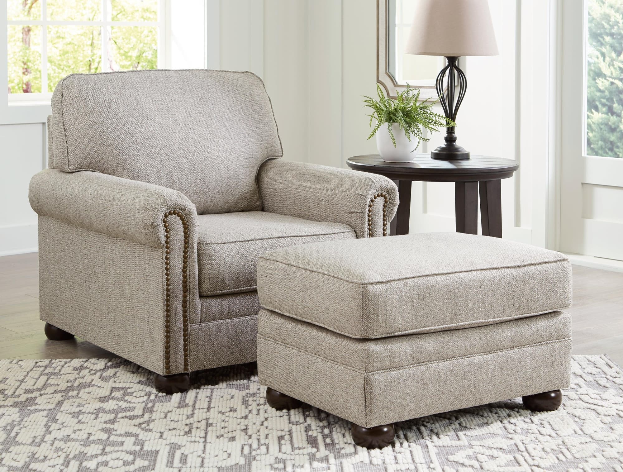 Gaelon Dune Chair And Ottoman - Image 1