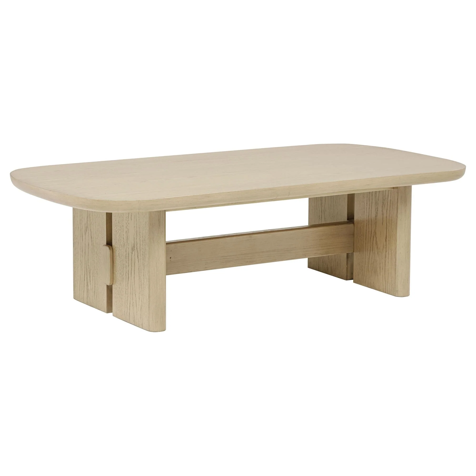 Kailani Coastal Rectangular Cocktail Coffee Table Beige Oak - Image 1