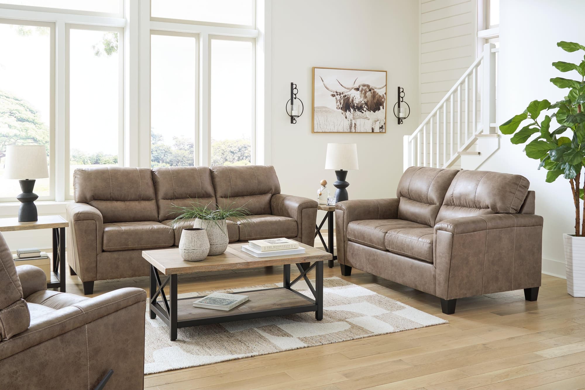 Navi Fossil Sofa Loveseat And Recliner - Image 1