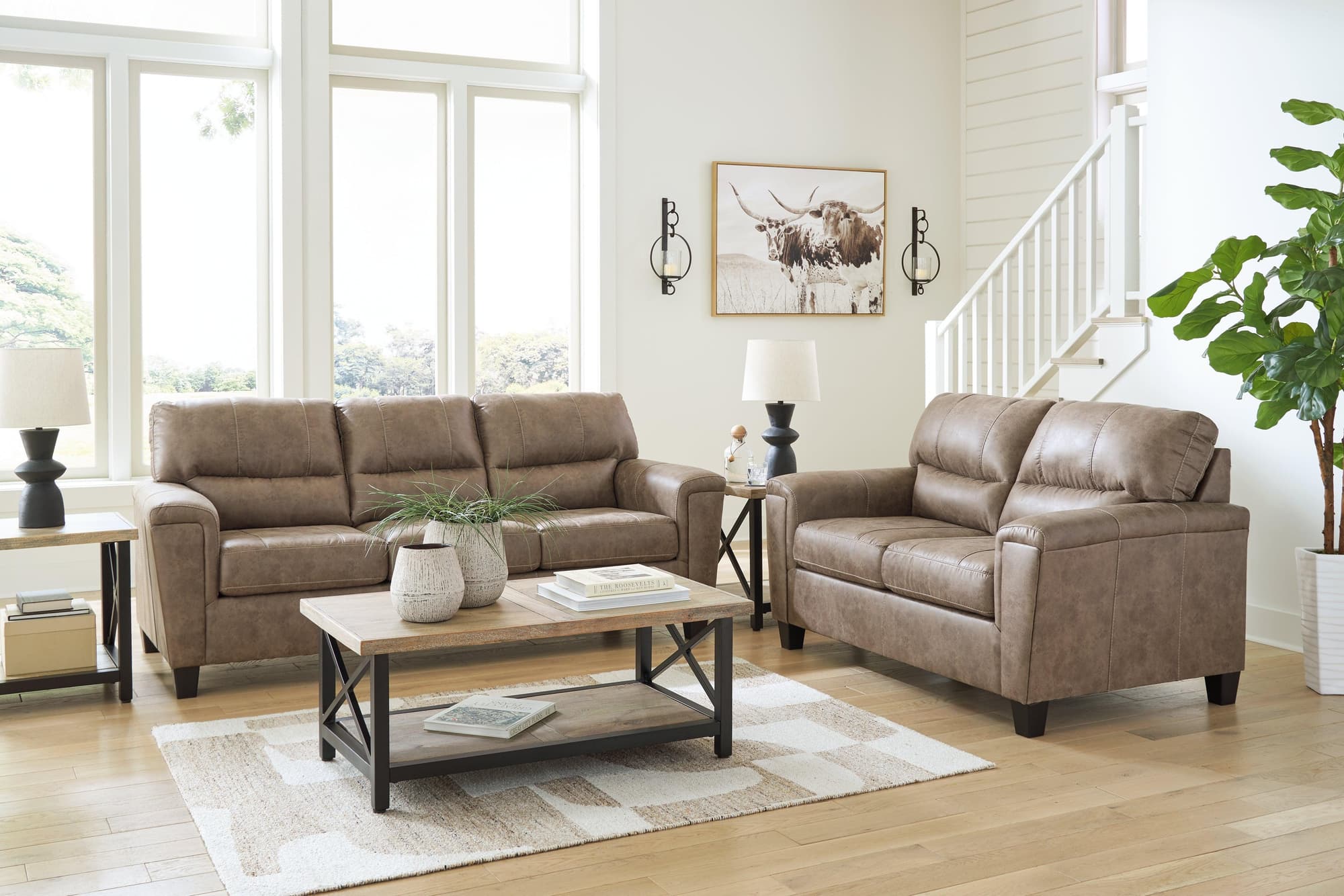 Navi Fossil Sofa And Loveseat - Image 1