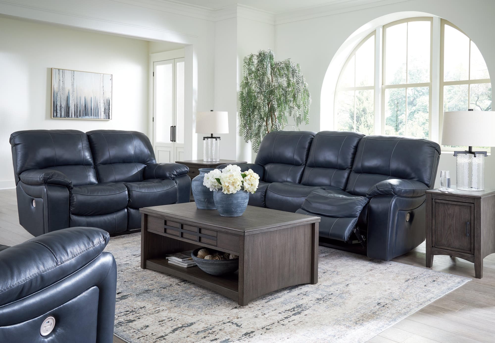Leesworth Ocean Sofa Loveseat And Recliner - Image 1