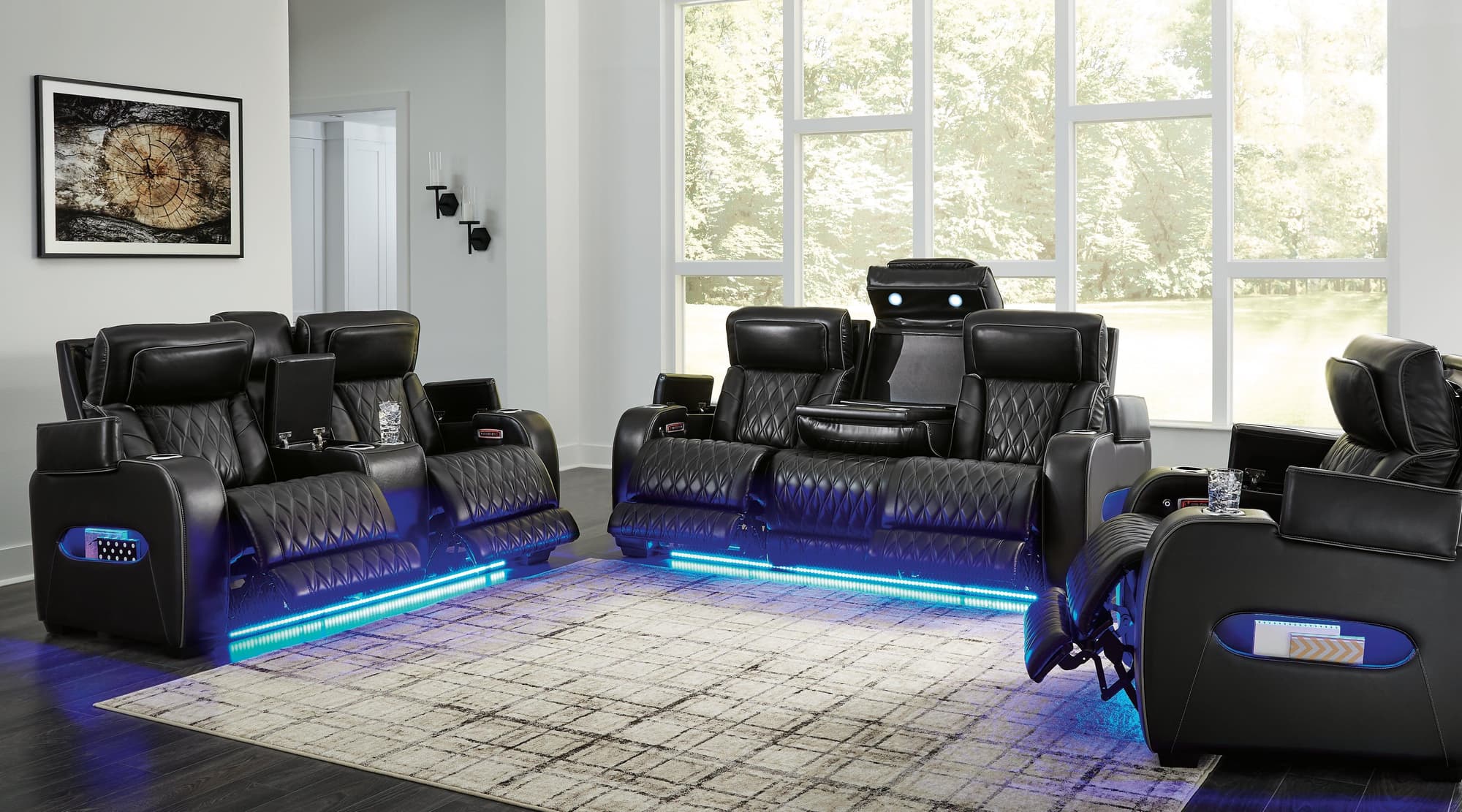 Boyington Black Sofa Loveseat And Recliner - Image 1