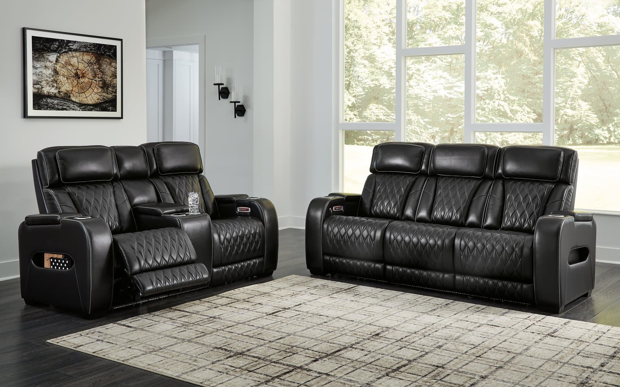 Boyington Black Sofa And Loveseat - Image 1