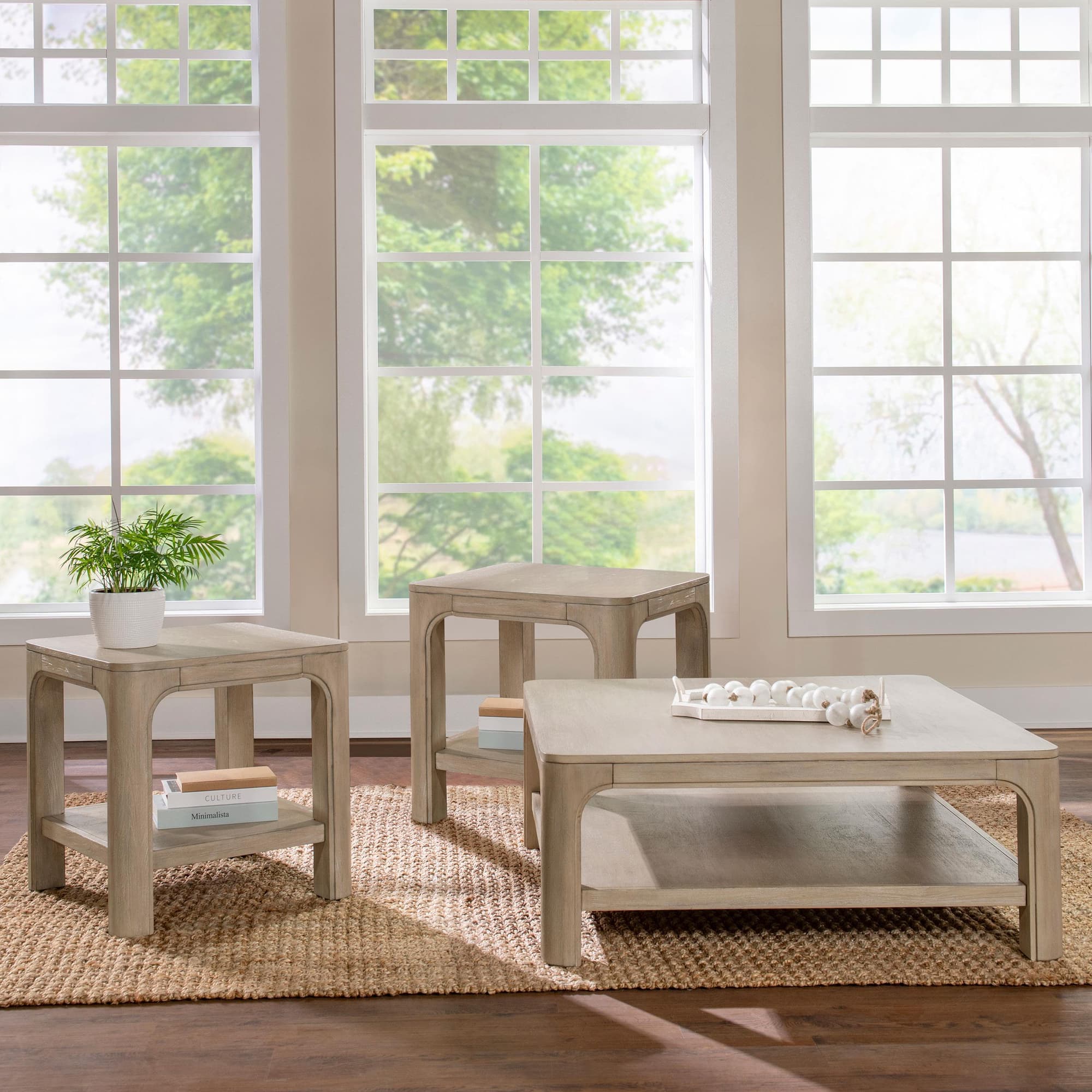 Solano 3-piece Square Coffee Table Set Weathered Mango - Image 1