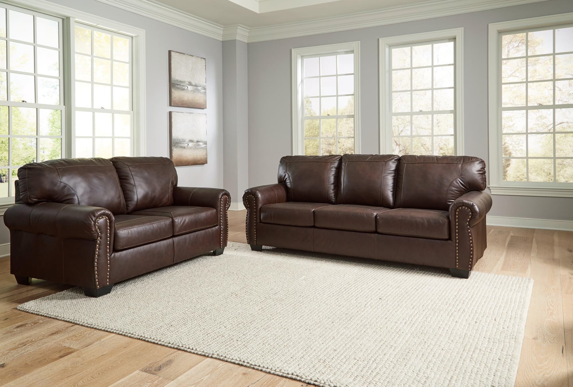 Colleton Dark Brown Sofa And Loveseat - Image 1