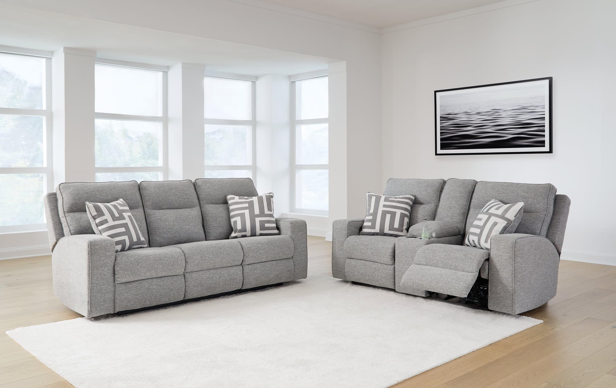 Biscoe Pewter Sofa And Loveseat - Image 1