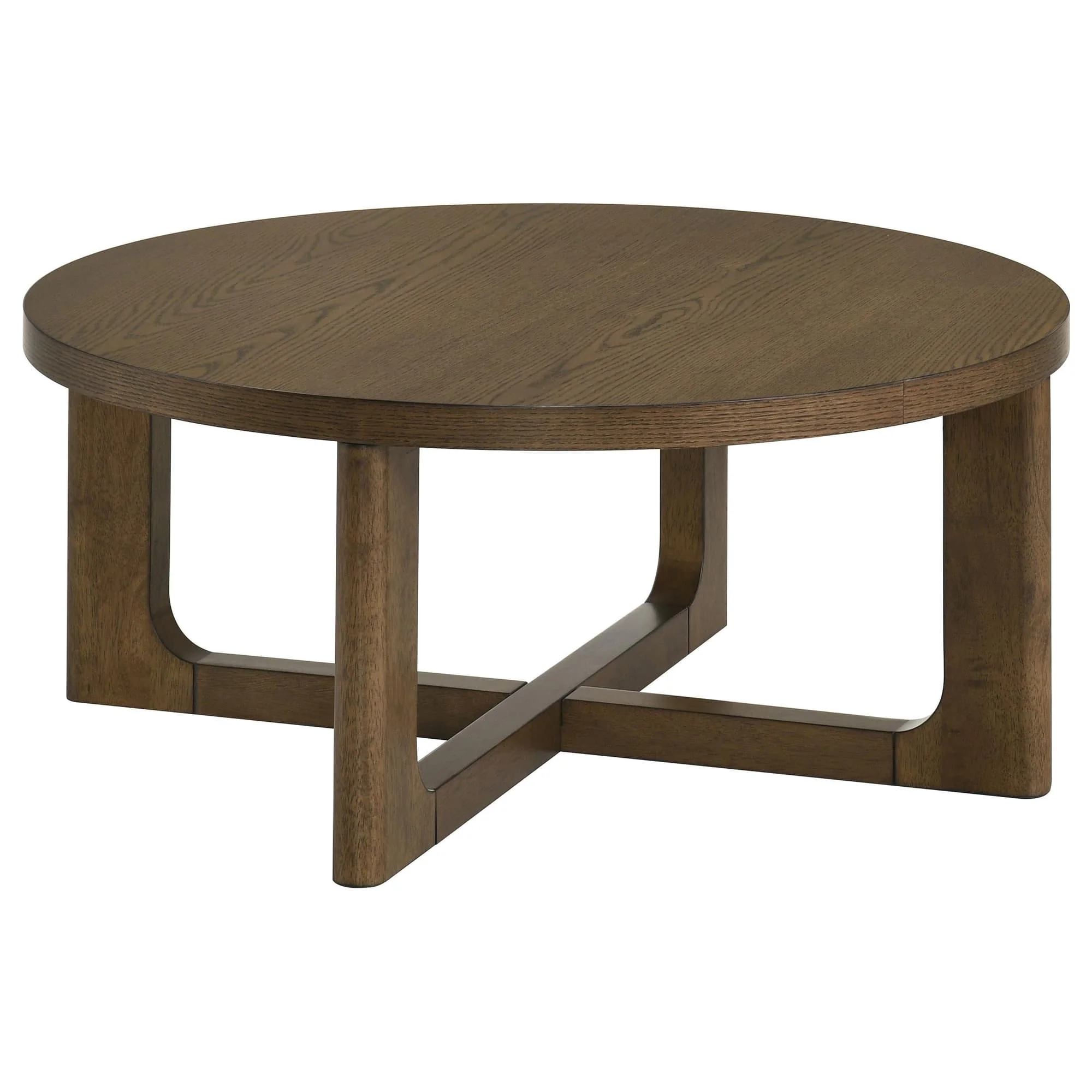 Kessler Round Sculptural Wood Coffee Table Brown - Image 1