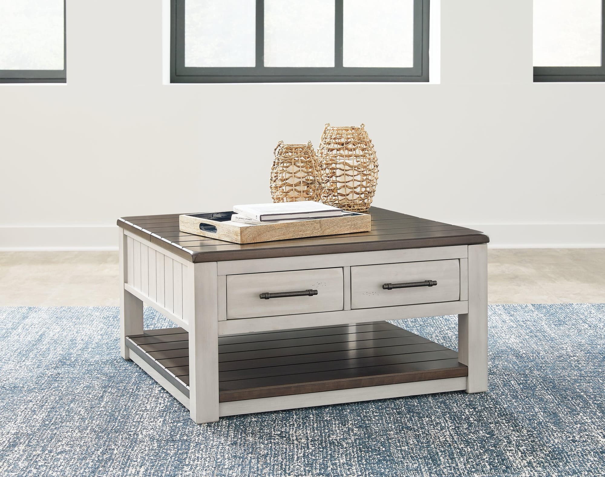 Darborn Gray Brown Coffee Table With 2 End Tables