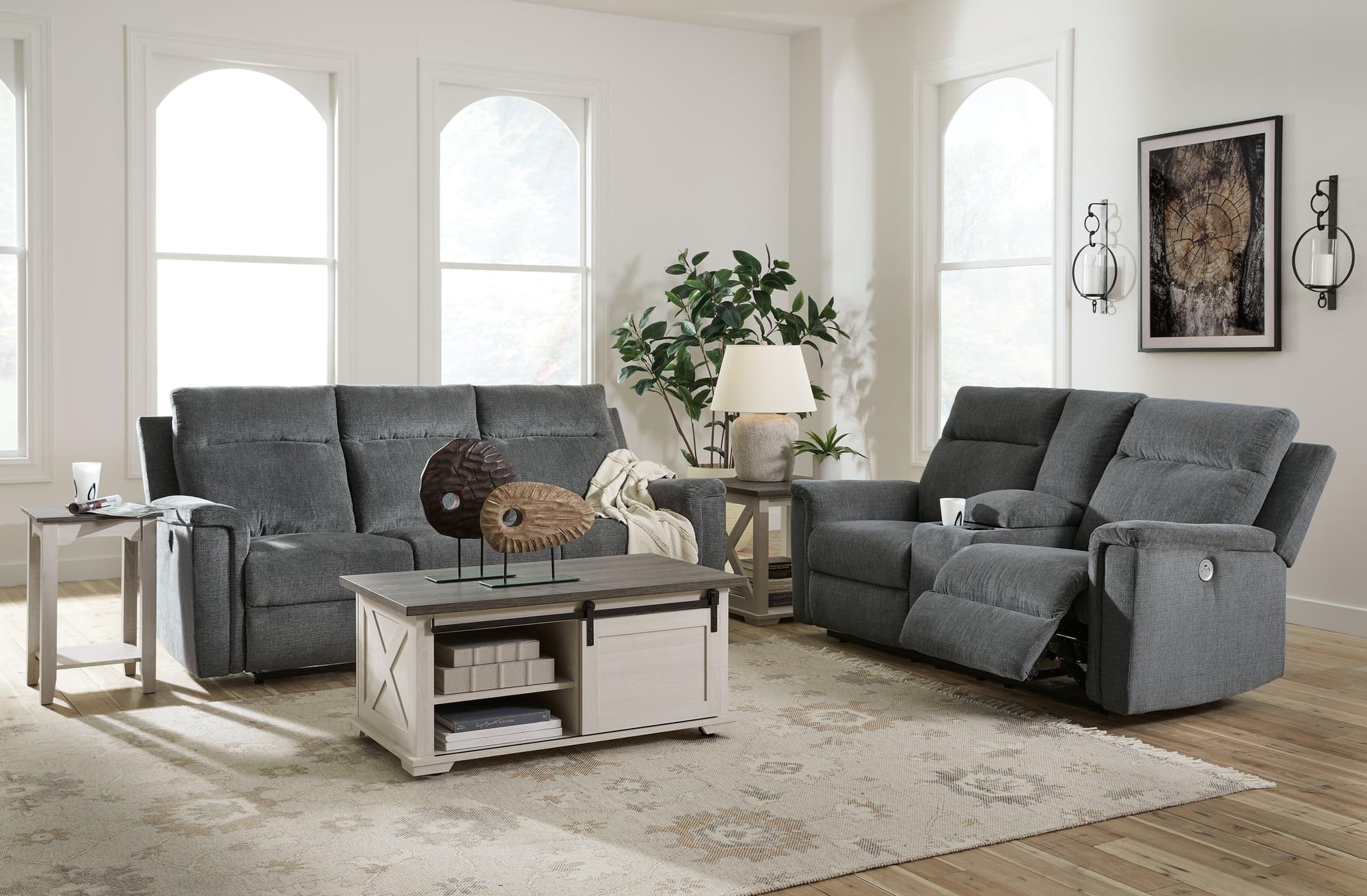 Barnsana Gravel Sofa And Loveseat - Image 1
