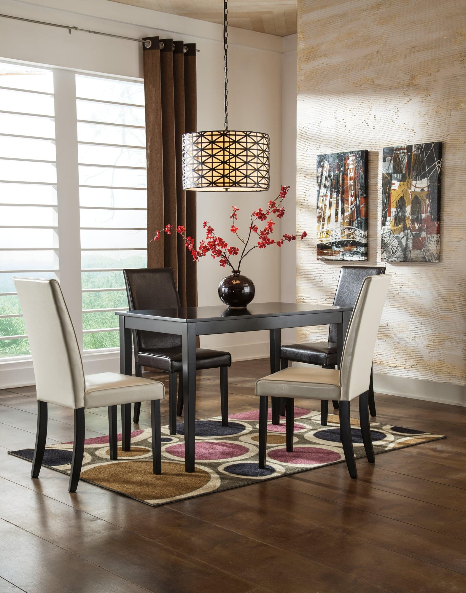 Kimonte Dark Brown Rectangular Dining Room Set - Image 1