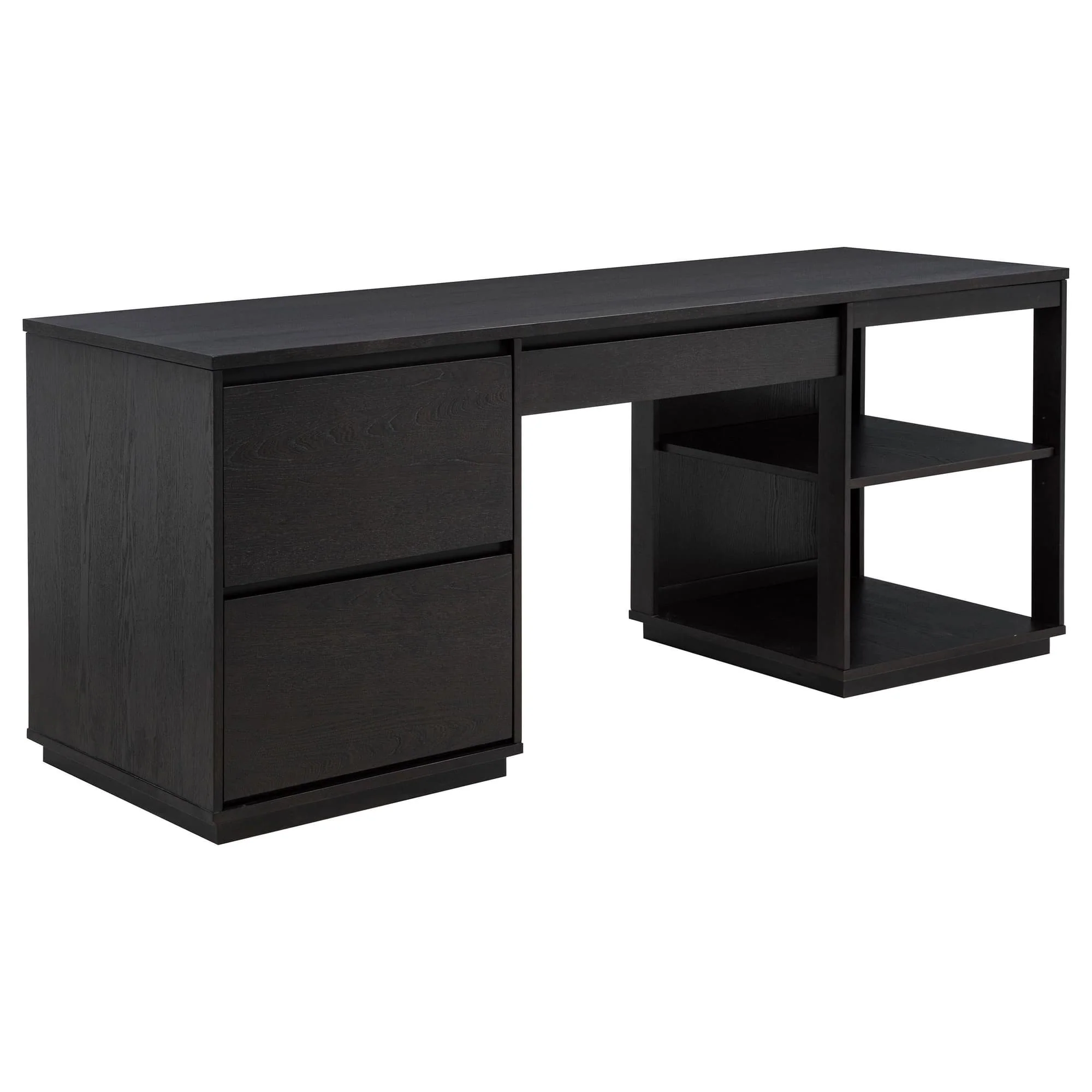 Harkes 75-inch 3-drawer Computer Desk with Adjustable Shelf Coffee Bean - Image 1