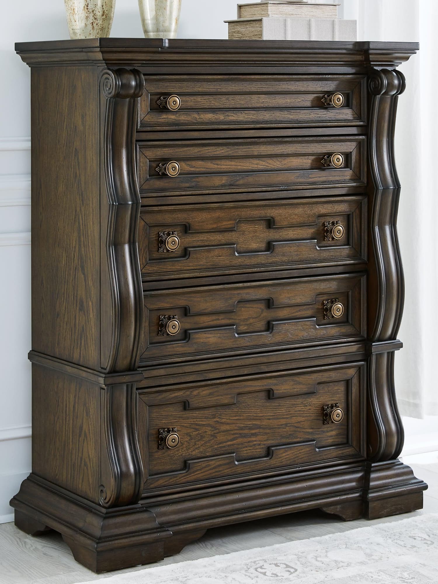 Maylee Dark Brown Chest Of Drawers - Image 1