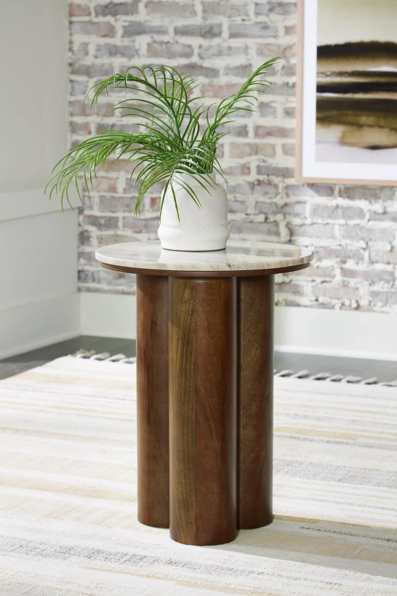 Henfield Beige Brown Accent Table