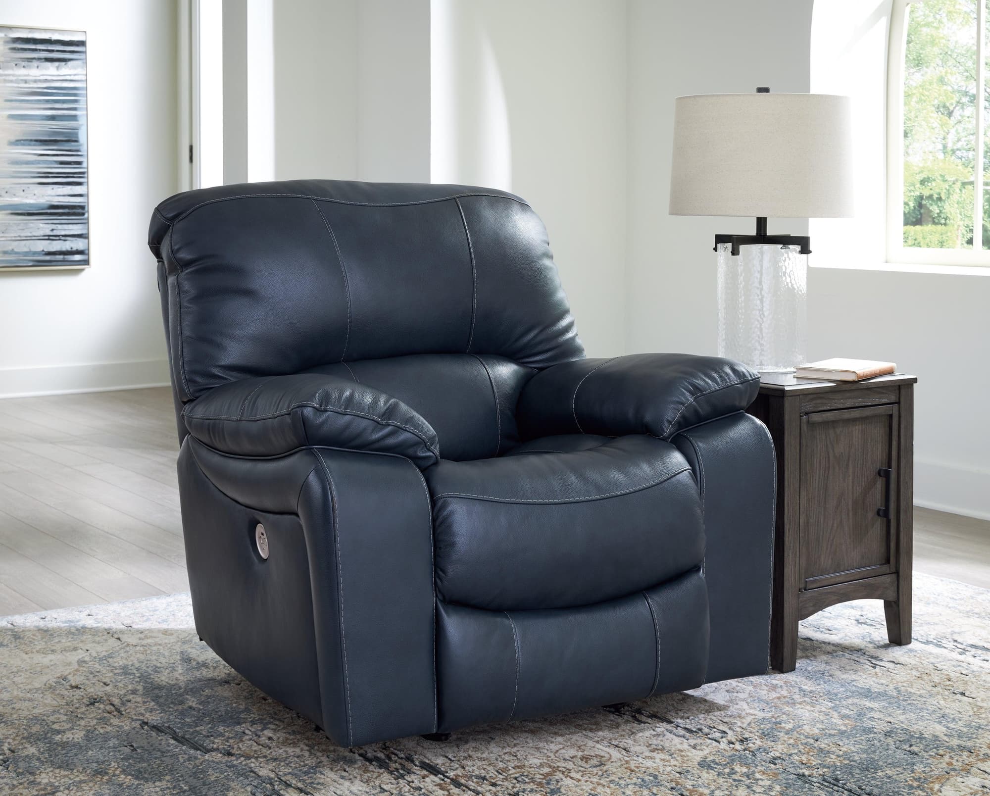 Leesworth Ocean Leather Power Recliner - Image 1