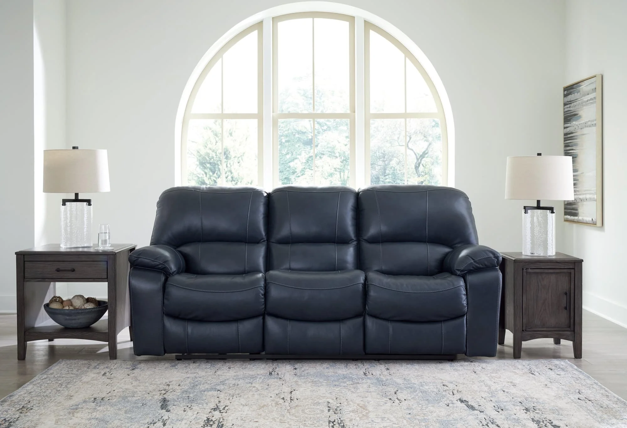 Leesworth Ocean Leather Power Reclining Sofa - Image 1